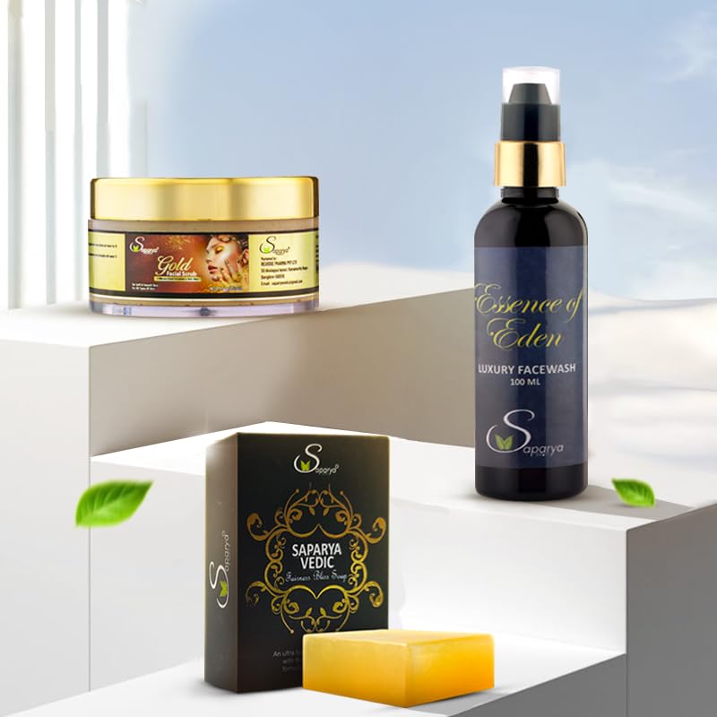 DETAN COMBO SAPARYA VEDIC | Powerful natural detan solution | chemical free | advanced ayurveda | Clinically Proven | Glow like never before | 3 products