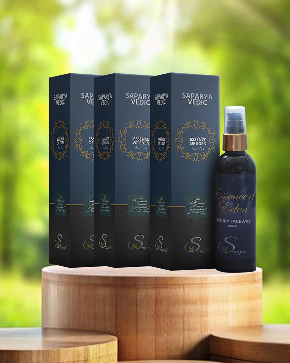 Saparya Vedic Essence Of Eden Facewash | Ayurvedic Anti-Acne anti tan Facial Cleanser With Natural Ingredients | Chemical-Free Herbal Blend All Skin Type Hydrating Face Wash for Men and Women (100 ml) | set of three (3)