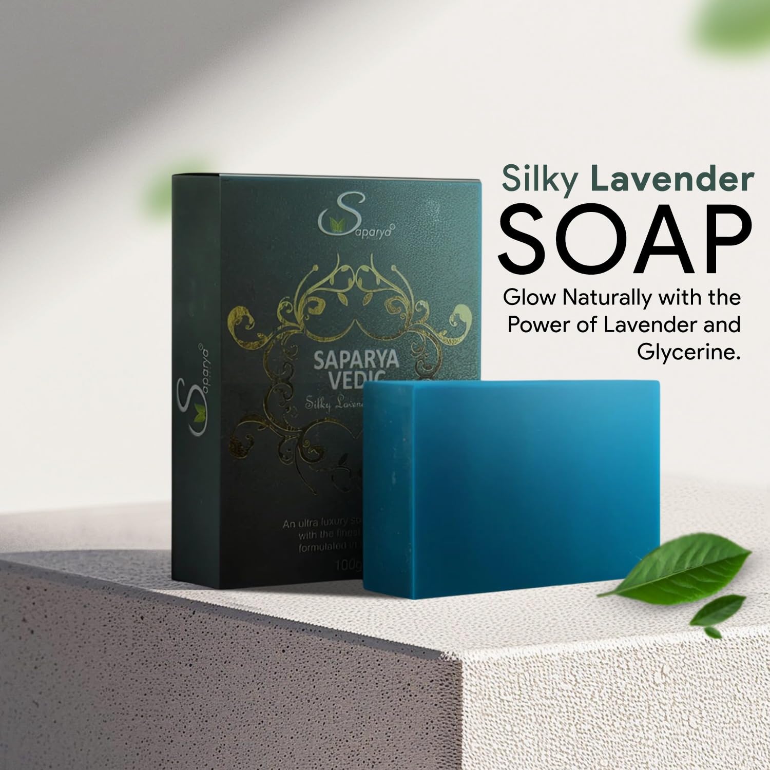 Saparya Vedic Ayurvedic Silky Lavender Soap | Chemical-Free Herbal Glycerine Transparent Bath Soap | Natural Handcrafted All Skin Types Glowing Skin Moisturize Bar for Men Women (Pack of 4, 100g Each)