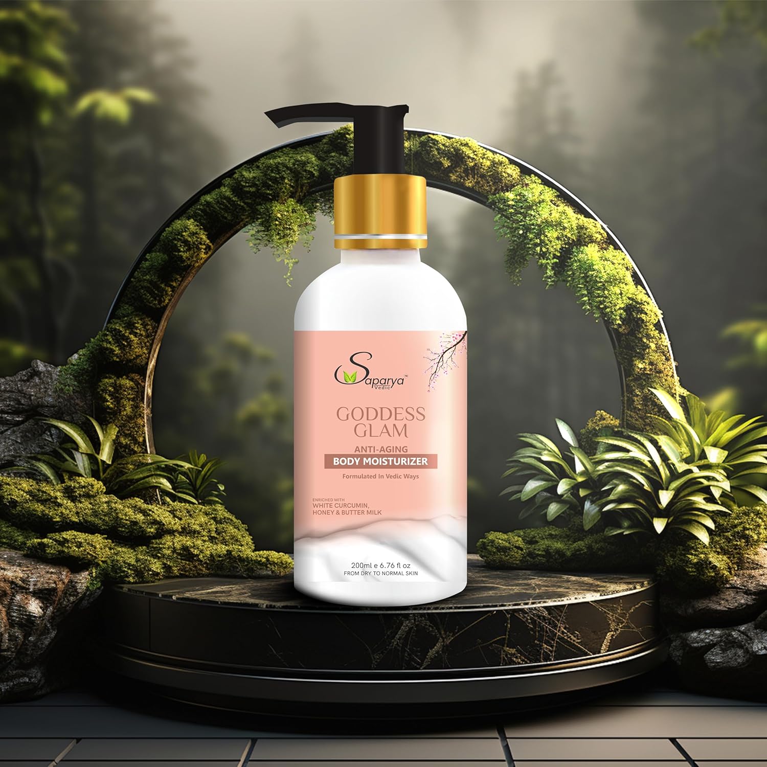Saparya Vedic Goddess Glam Age Defence Moisturizer 200ml |Winter cream Moisturizer for Hands & Legs | Hydrating and anti wrinkle Body Moisturizer | Anti Aging Moisturizer for Men and Women