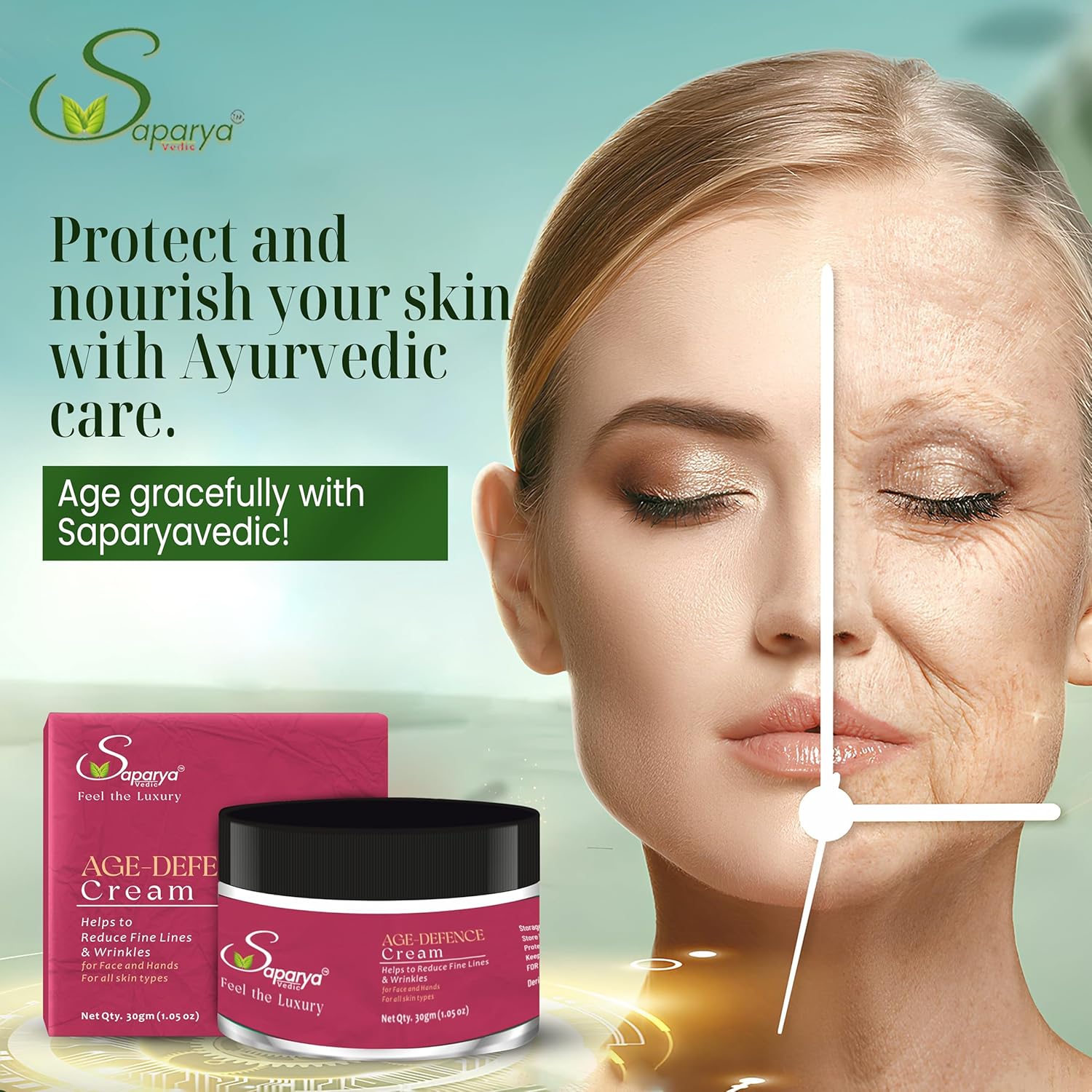 YOUNG AND RADIANT COMBO SAPARYA VEDIC | Powerful natural ANTI-AGEING solution | chemical free | advanced ayurveda | Clinically Proven | no more wrinkles and fine lines | 3 products