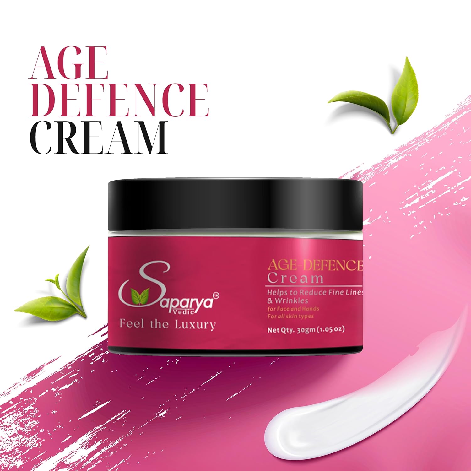 Saparya Vedic Age Defence Cream 30gm | Anti-Ageing Face Cream | Anti Wrinkles & Fine Lines | Prejuvenating Face Cream for All Skin Types | Daily Use Youthful Glow Cream for Men and Women