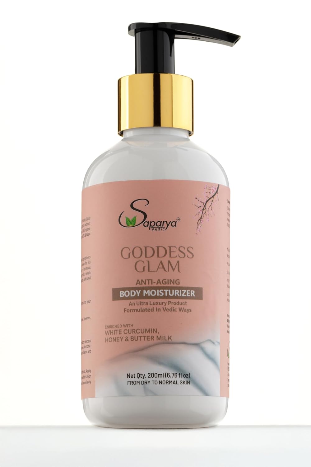 Saparya Vedic Goddess Glam Age Defence Moisturizer 200ml |Winter cream Moisturizer for Hands & Legs | Hydrating and anti wrinkle Body Moisturizer | Anti Aging Moisturizer for Men and Women