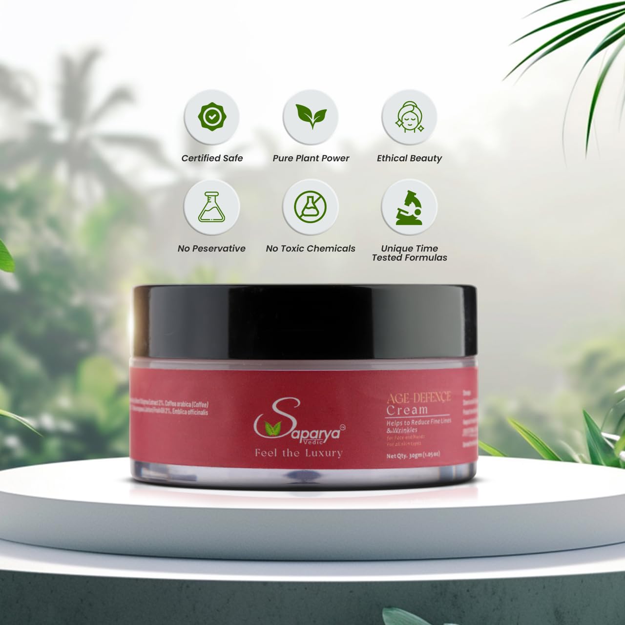 SAPARYAVEDIC AGE DEFENCE CREAM 30gm - For MEN | Anti-Ageing Face Cream |Day and night cream Anti Wrinkles & Fine Lines | Prejuvenating Face Cream for All Skin Types