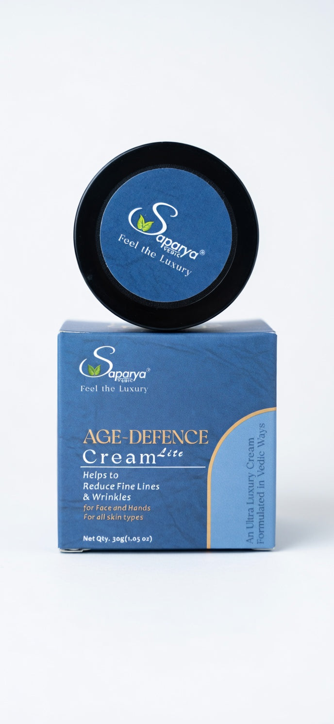 Saparyavedic Age Defence Cream jar and box on a white background