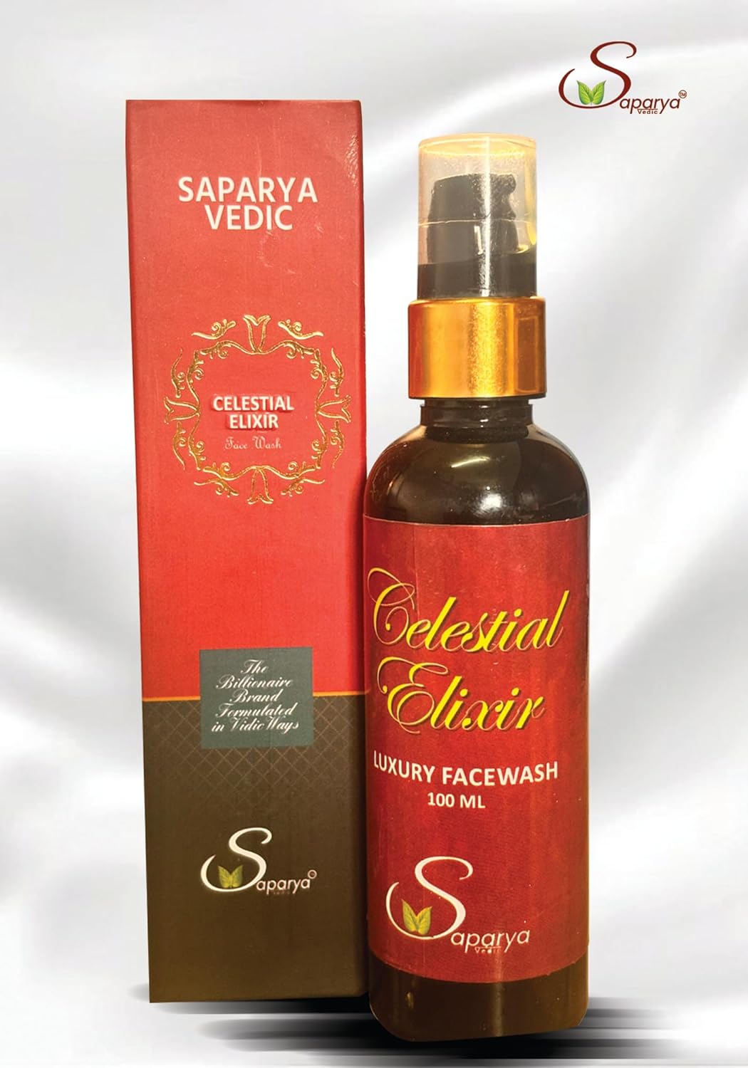SAPARYA VEDIC Celestial Elixir Facewash | Natural De-Tan Facial Cleanser With Aloe Vera Turmeric Witch Hazel Jasmine Rosemary | All Skin Types Hydrating Gel Based Face Wash For Men and Women (100 ml)