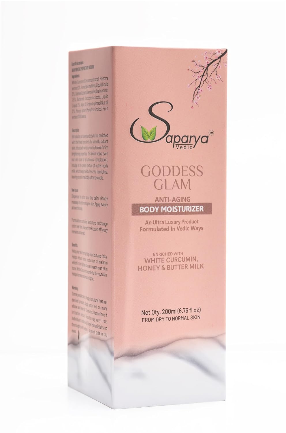 Saparya Vedic Goddess Glam Age Defence Moisturizer 200ml |Winter cream Moisturizer for Hands & Legs | Hydrating and anti wrinkle Body Moisturizer | Anti Aging Moisturizer for Men and Women